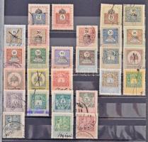 443 darabos okmánybélyeg vízjelállás gyűjtemény 1903-1909 közte rengeteg számvízjel és csillag, hozz...