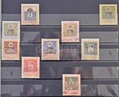 443 darabos okmánybélyeg vízjelállás gyűjtemény 1903-1909 közte rengeteg számvízjel és csillag, hozz...