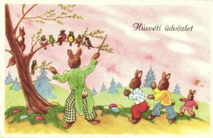4 db RÉGI használatlan húsvéti üdvözlőlap / 4 unused pre-1945 Easter greeting motive postcards