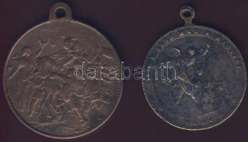 1896. 2db klf milleniumi Br emlékérem T:3,3/4+