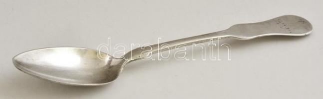 Ezüst(Ag) monogramos teáskanalak, 6 db, jelzett, h: 15,5 cm, nettó: 182 g