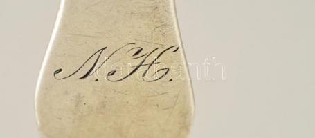 Ezüst(Ag) monogramos teáskanalak, 6 db, jelzett, h: 15,5 cm, nettó: 182 g