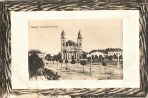 Szatmárnémeti, Satu Mare; Deák tér, székesegyház / square, cathedral (ragasztónyom / gluemark)