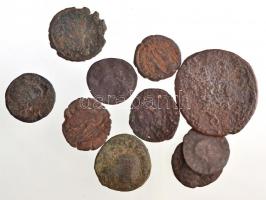 10db-os vegyes római rézpénz tétel T:3,3- 10pcs of various Roman copper coins C:F,VG