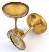 4 db fém pezsgőspohár, d: 11 cm, m: 14 cm