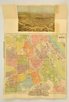 cca 1910 Bécs térképe, névmutatóval, A. Hartleben kiadása, hajtás mentén szakadás, 73x50 cm / Map of Wien, with small tear, 73x50 cm