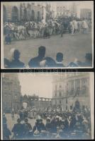 1916 IV. Károly király koronázása a Várban, 4 db eredeti fotó / Coronation of Karl IV of Hungary, original photos, 18×12 cm