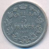 Belgium 1931. 5Fr Ni T:2,2- Belgium 1931. 5 Francs Ni C:XF,VF