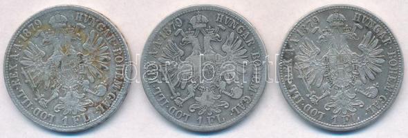 Ausztria 1879. 1Fl Ag "Ferenc József" (3x) T:2-,3
Austria 1879. 1 Florin Ag "Franz J...