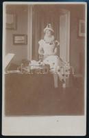 1930 Jelmezben, egyik életkép a hajmáskéri álarcosbálból, 2 db fotó, 12x9 és 14x9 cm