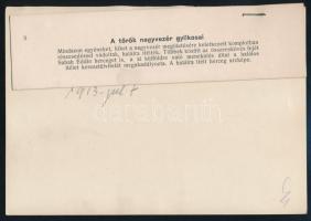 1913 Sabah Eddin herceg, a török nagyvezér gyilkosa, korabeli sajtófotó hozzátűzött szöveggel, 12x16...