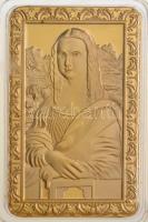 DN "Da Vinci" aranyozott, hátoldalán a Mona Lisát ábrázoló fém plakett T:PP