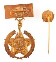 ~1970-1980. "XV Törzsgárda - Külkereskedelmi Minisztérium" aranyozott, zománcozott jelvény...