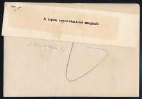 1914 Soken császárné (Icsidzsó Maszako) (1849-1914) japán anyacsászárnő, korabeli sajtófotó hozzátűz...