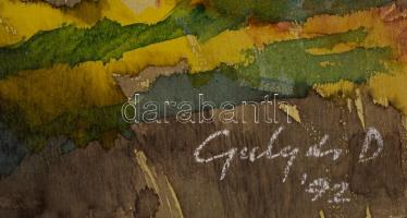 Gulyás Dénes (1927-2003): Lovasok. Olaj, farost, jelzett, 60×60 cm