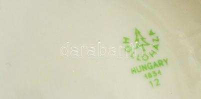 Hollóházi porcelán tétel: összesen 4 db, matricás, jelzett, hibátlan, d: 24 cm, m: 14 cm, 6×5 cm ( 2...