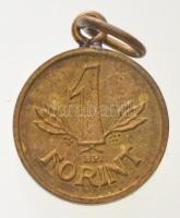 DN 1Ft mini pénz "Kádár címer", füllel, medállá alakítva (12,5mm) T:2