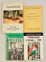 4 db 1956-tal kapcsolatos könyv, érdekes kötetekkel: Kopácsi Sándor: Az 1956-os magyar forradalom és a Nagy Imre per (New Jersey, 1980); Tetemrehívás. 1958-1988. Párizs-Budapest. Összeáll.: Rainer M. János (Bp., 1988); Gosztonyi Péter: Föltámadott a tenger... 1956 (Bp., é. n.); Pongrátz Gergely: Corvin köz 1956 (Bp., 1982). Különböző kötésben, jó állapotban.