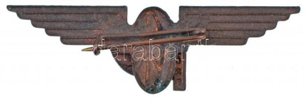 ~1950. Úttörő vasutas Br jelvény, zománcozott rátéttel (64mm) T:2