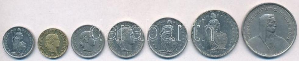 Svájc 1968-1996. 8db-os fémpénz tétel, mind különféle T:2,2-
Switzerland 1968-1996. 8pcs of coins, ...