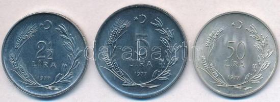 Törökország 1977. 2 1/2L Acél + 5L Acél + 50L Ag FAO sor T:2 Turkey 1977. 2 1/2 Lira Steel + 5 Lira Steel + 50 Lira Ag FAO set C:XF