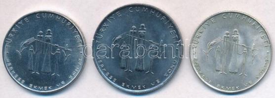 Törökország 1977. 2 1/2L Acél + 5L Acél + 50L Ag "FAO" sor T:2
Turkey 1977. 2 1/2 Lira St...