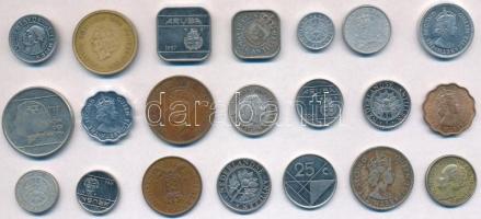 21db-os vegyes fémpénz tétel, benne Holland Antillák és Belize, mind különféle T:vegyes
21pcs of va...