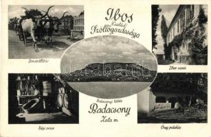 Badacsony, Ibos Szőlőgazdaság reklámja; régi pince, présház, Ibos kúria, borszállítás (EK)