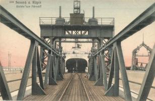 Sassnitz a. Rügen, Einfahrt zum Fährschiff / SS Preussen, entry to the ferry