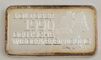 1990 Német újraegyesítés 1 unciás 99%-os tisztaságú ezüst rúd 28,34g / 1 ounce pure silver bar 28,34 g