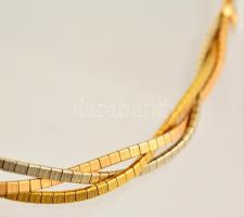 18 Karátos fonott arany nyakék eredeti bőr tokjában. Jelzett. 29,64 g / 18 C solid gold necklace in ...