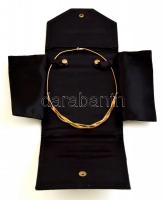 18 Karátos fonott arany nyakék eredeti bőr tokjában. Jelzett. 29,64 g / 18 C solid gold necklace in ...