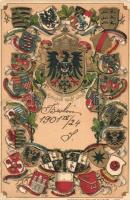 Einigkeit macht stark. / German coat of arms. Emb. litho (EK)