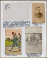 1915 Cs. és k. 3. bosnyák gyalogezred 4 db fotólap, fotó és képeslap tablón (nem felragasztva) kísérő szöveggel / Bosnian infantry 3 military photos and postcards (not glued)
