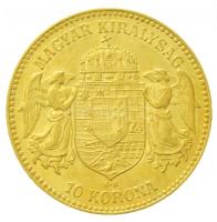 1910KB 10K Au "Ferenc József" (3,36g/0.900) T:2 ph.
 Hungary 1910KB 10 Korona Au "Fr...