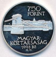 1998. 750Ft Ag "Budapest 125 éves" T:1,1-(PP) 
Adamo EM149