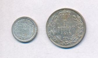 Vegyes: Hollandia 1913. 10c Ag "I. Vilma" + Szerbia 1915. 1D Ag "I. Péter" T:2-,...
