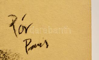 Pór jelzéssel: Álló akt. Szén, papír, 32×24 cm