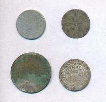 4db-os vegyes rossz tartású külföldi ezüstpénz tétel T:3,3- 4pcs of various silver coins in bad condition C:F,VG