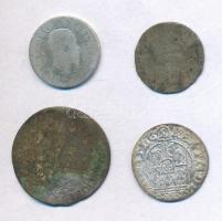 4db-os vegyes rossz tartású külföldi ezüstpénz tétel T:3,3-
4pcs of various silver coins in bad con...