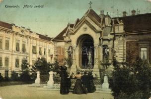 Temesvár, Timisoara; Mária szobor + K.u.K. Garnisonsspital Nr. 21. / statue (Rb)