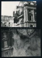1965 Budapest, a Nemzeti Színház bontása, 5 db vintage fotó + 1 db repró, 6x8,5 cm és 9x13 cm között