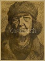 Vida jelzéssel: Asszony portré. Ceruza, papír, 39×28 cm