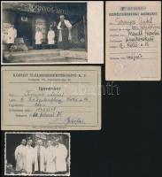 cca 1930 Budapest XII. (I:) b. Eötvös út Tornyos Antal fűszerkereskedésével kapcsolatos fotók, igazo...