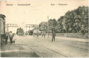 Szamosújvár, Gherla; vasútállomás, gőzmozdony / Bahnhof / Gara / railway station, locomotive (EK)