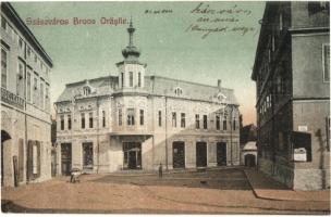 Szászváros, Broos, Orastie; utcakép, Ardeleana román bank / street view, Romanian bank (EK)
