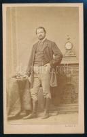 cca 1869 Klösz és Borsos pesti műtermében készült 2 db vizitkártya méretű vintage fotó, 10,5x6,5 cm