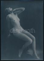 cca 1928 Demeter Károly (1892-1983) párizsi korszakából való szolidan erotikus felvételek, 3 db vintage üveglemez negatívról készült, későbbi másolat, 18x13 cm