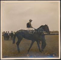 cca 1920 4 db nagyobb méretű lovas derby-n készült fotó / Horse race photos 18x18 cm
