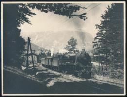 Mozdonyok tétele Tiszavölgyi József gyűjtéséből, 13 db vintage fotó különféle korokból,, 6x9 cm és 1...